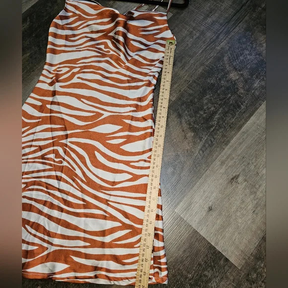 Timing, Women's Size Small, Orange Zebra Print Strappy Dress - Picture 9 of 10